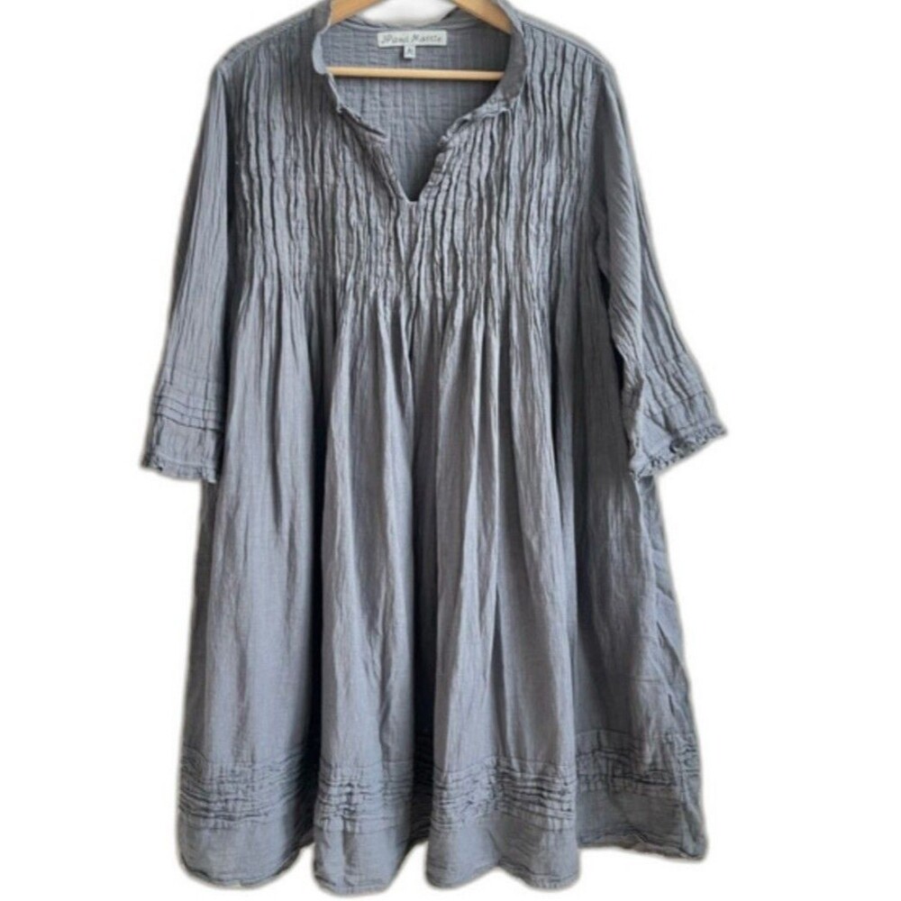 JP and Mattie Boho Frida Smocked Drop Waist Lagenlook Cottagecore Size M Dress